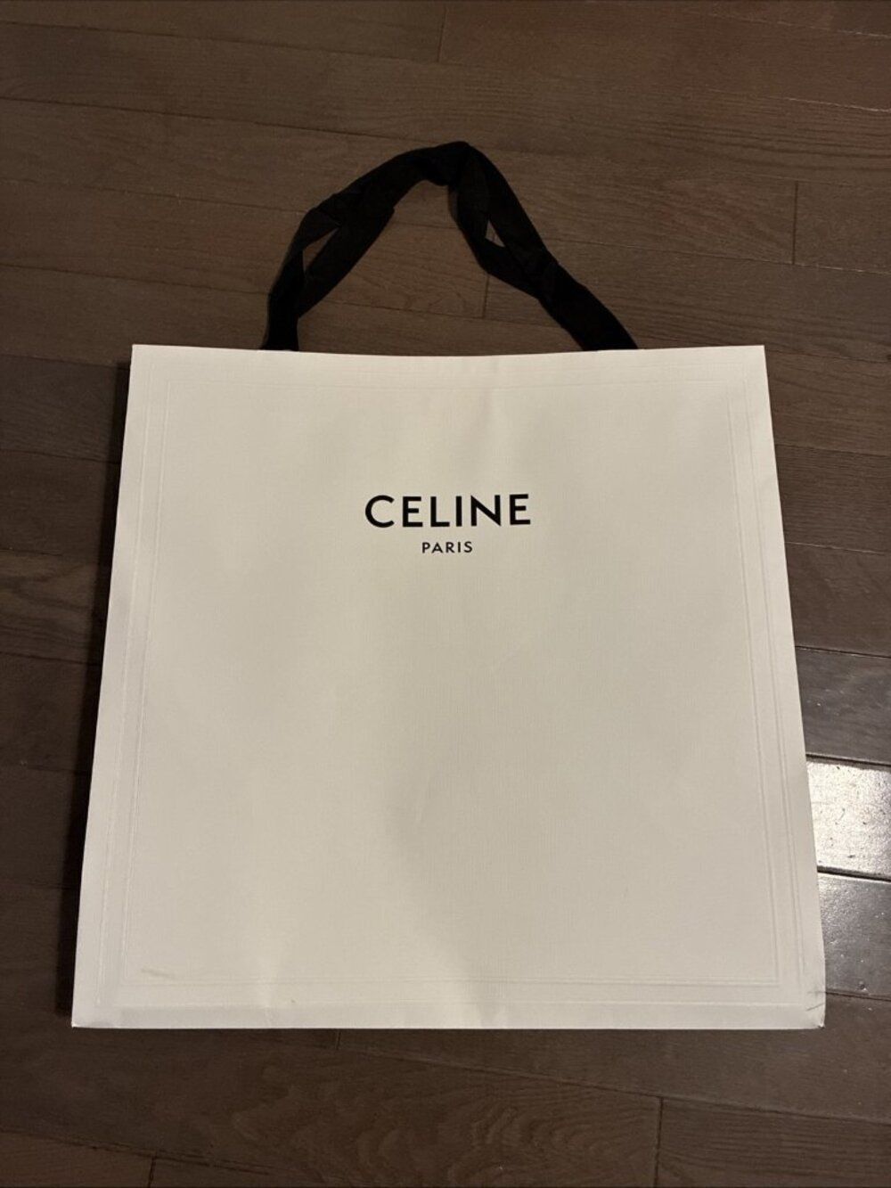 Celine Paris Black White Xl Large Paper Shopping Bag